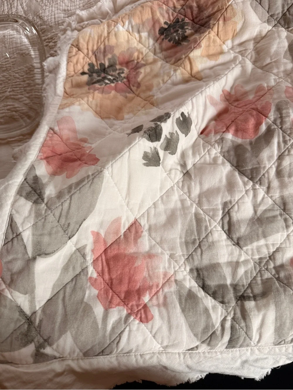 Threshold Quilted Floral Pillow Shams in Blush, Taupe, and Gray